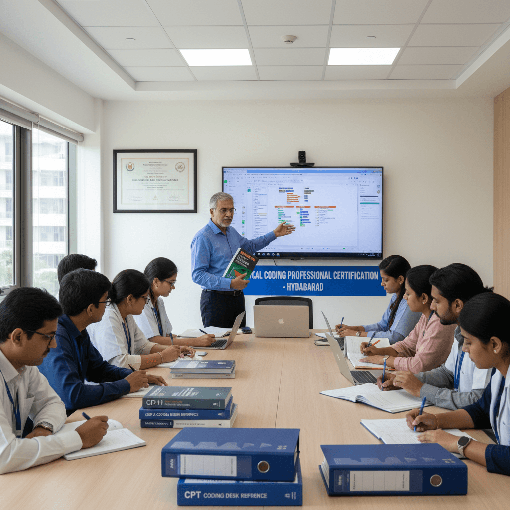 Medical coding course materials and study setup