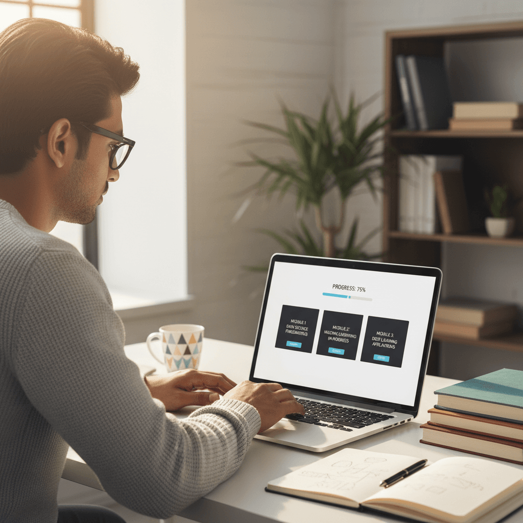 Student learning both online and in classroom settings